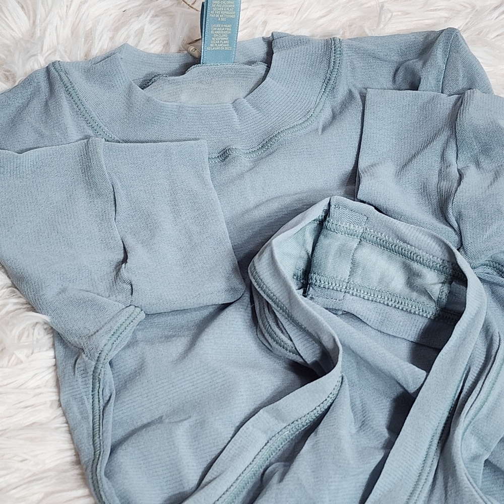 SKIMS SUMMER MESH T-Shirt Bodysuit/ SKY/XS, S/ NWT - Picture 7 of 11